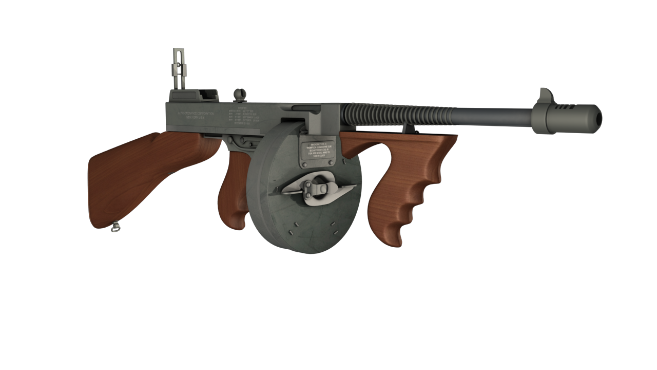 Tommy gun Machinegun 3D model_6