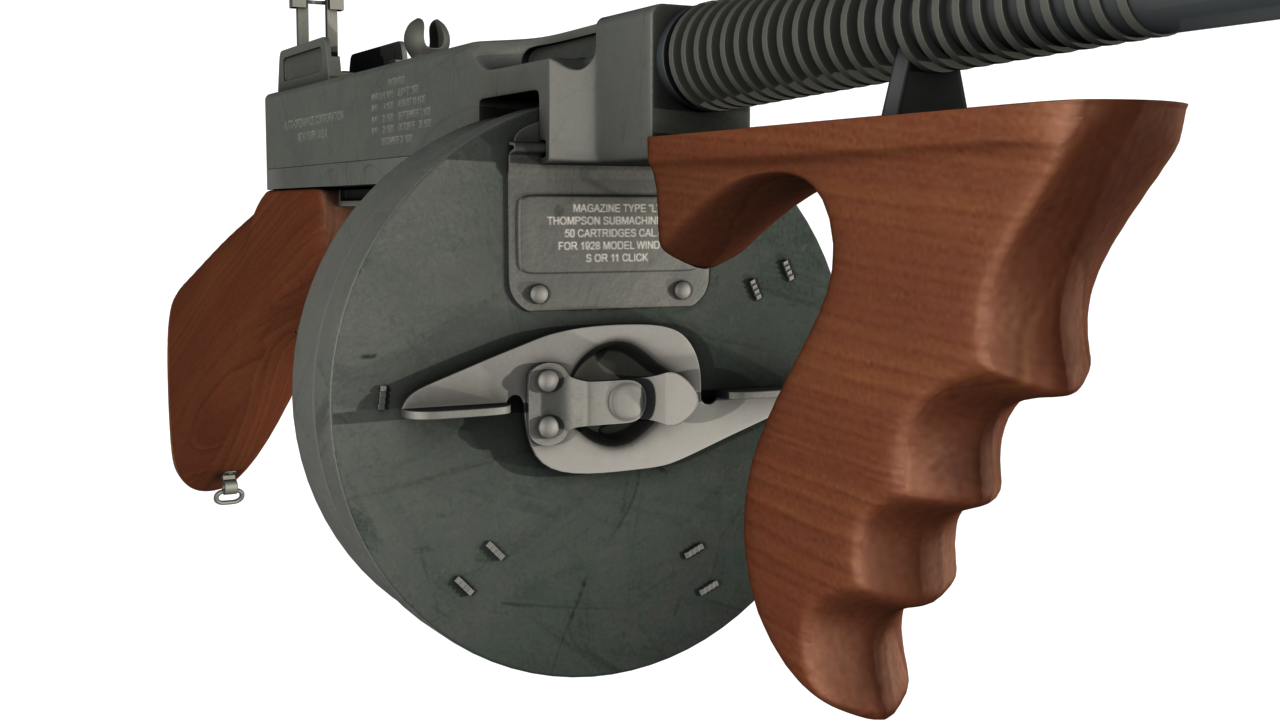 Tommy gun Machinegun 3D model_9