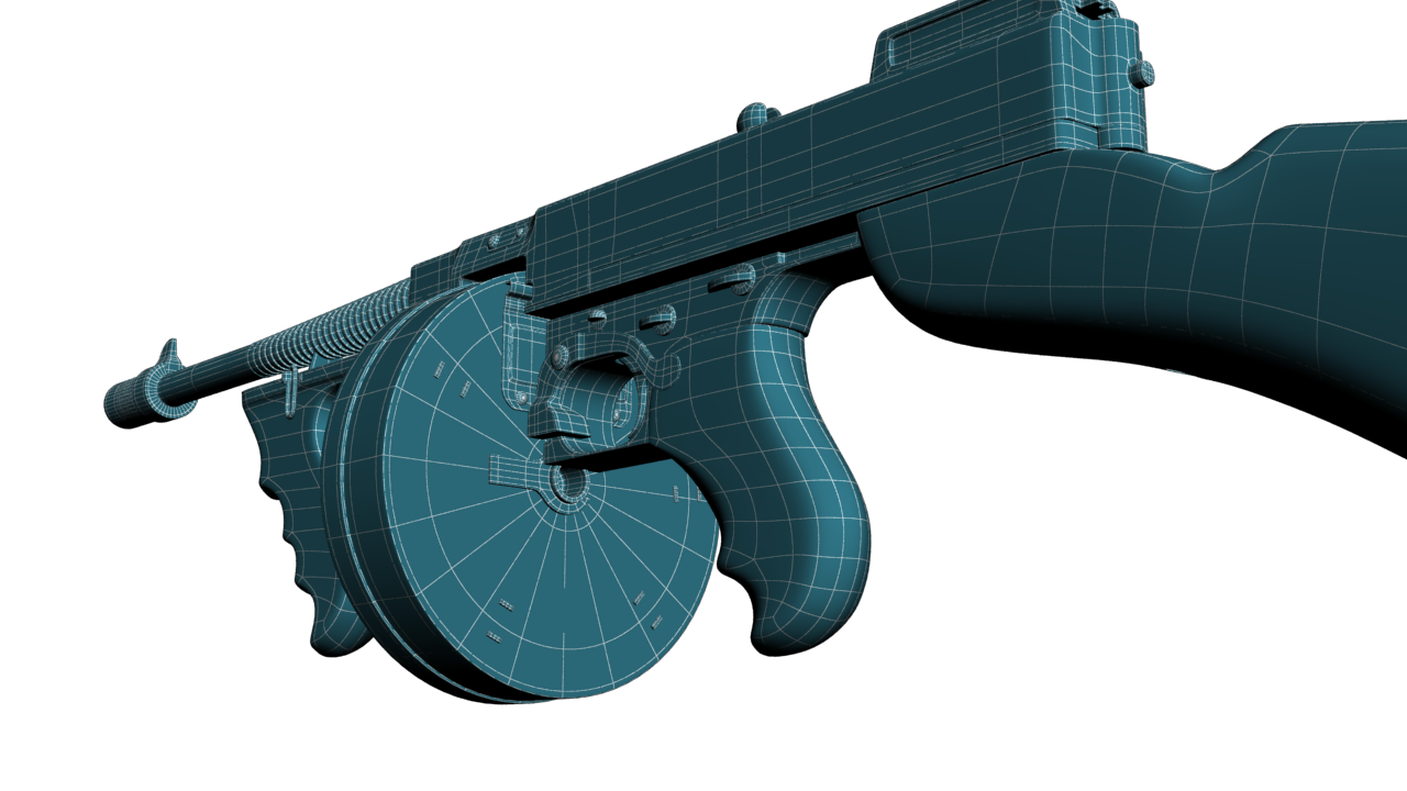 Tommy gun Machinegun 3D model_14