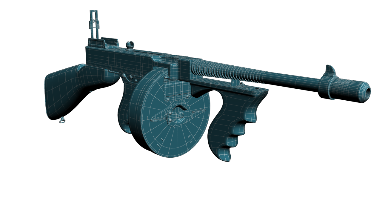 Tommy gun Machinegun 3D model_12