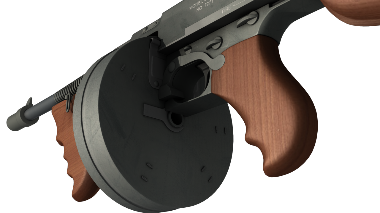 Tommy gun Machinegun 3D model_10