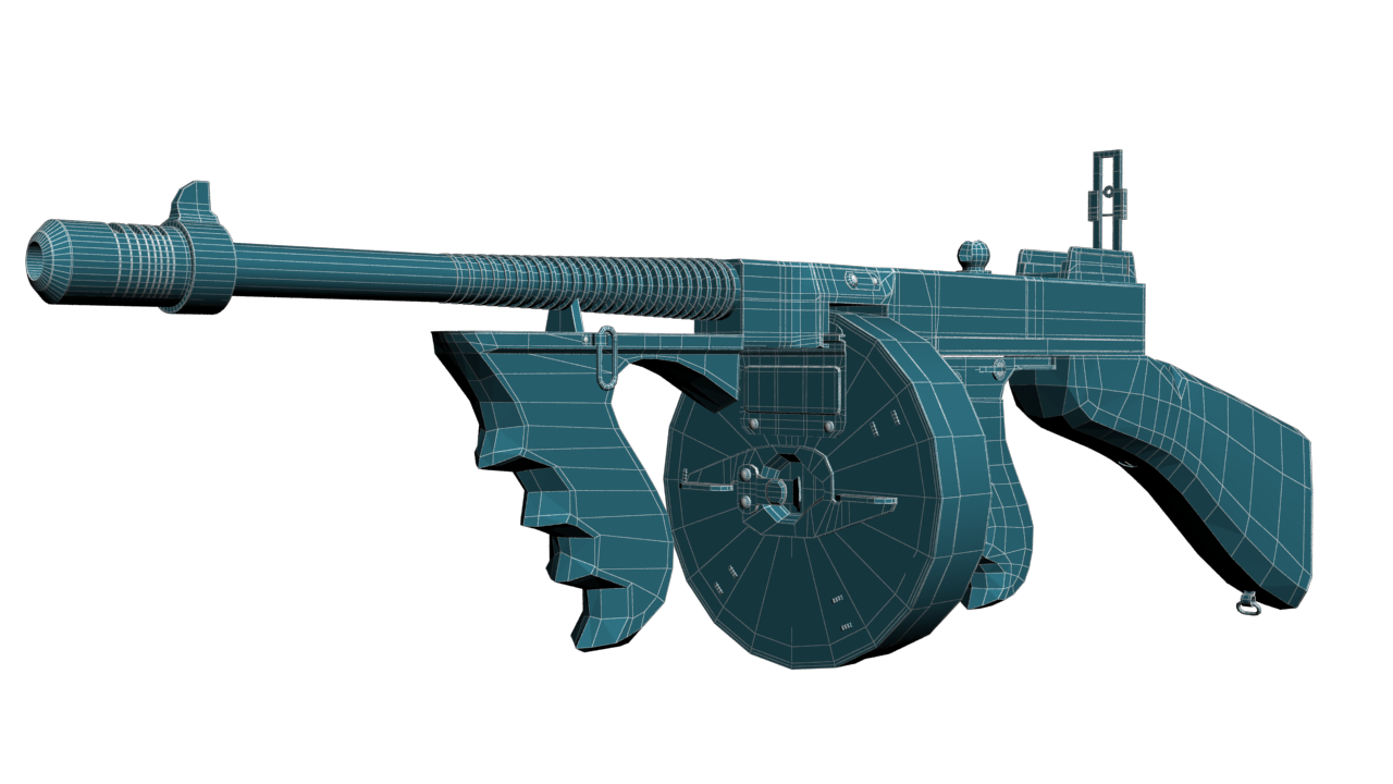 Tommy gun Machinegun 3D model_18