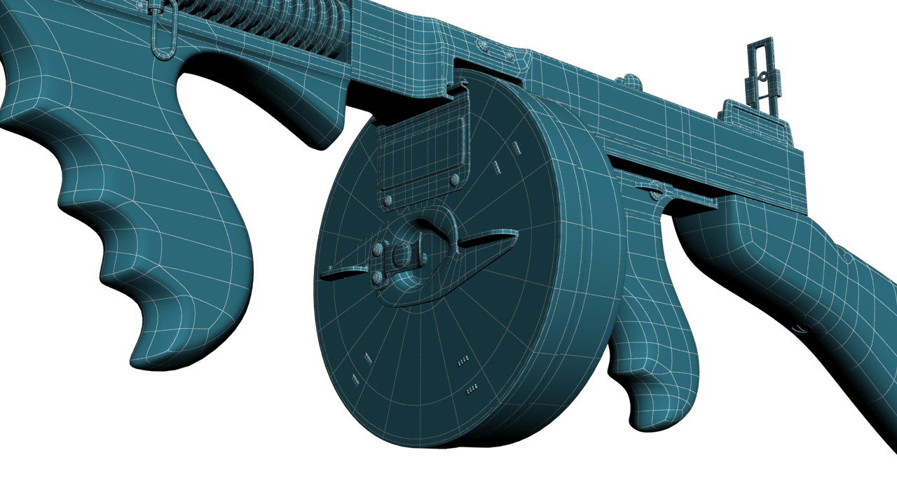 Tommy gun Machinegun 3D model_16