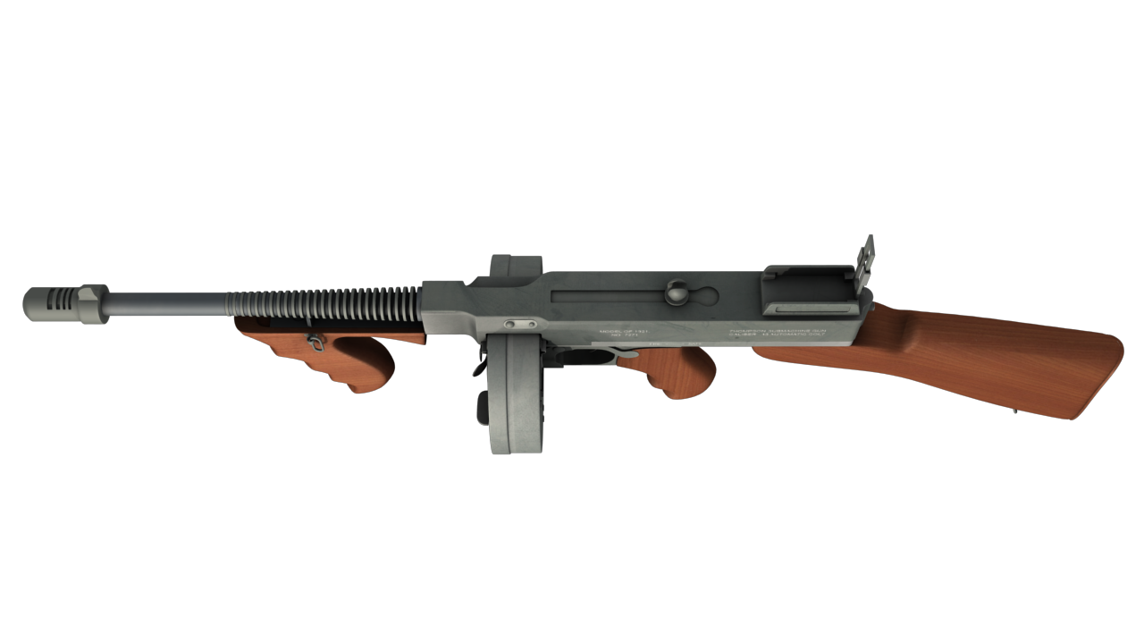Tommy gun Machinegun 3D model_3