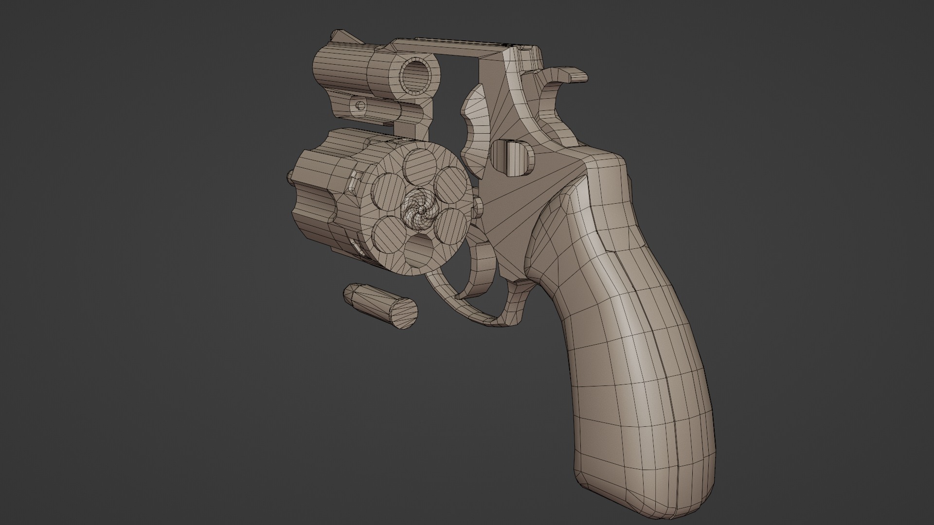 Snub nosed Revolver 3D model_6