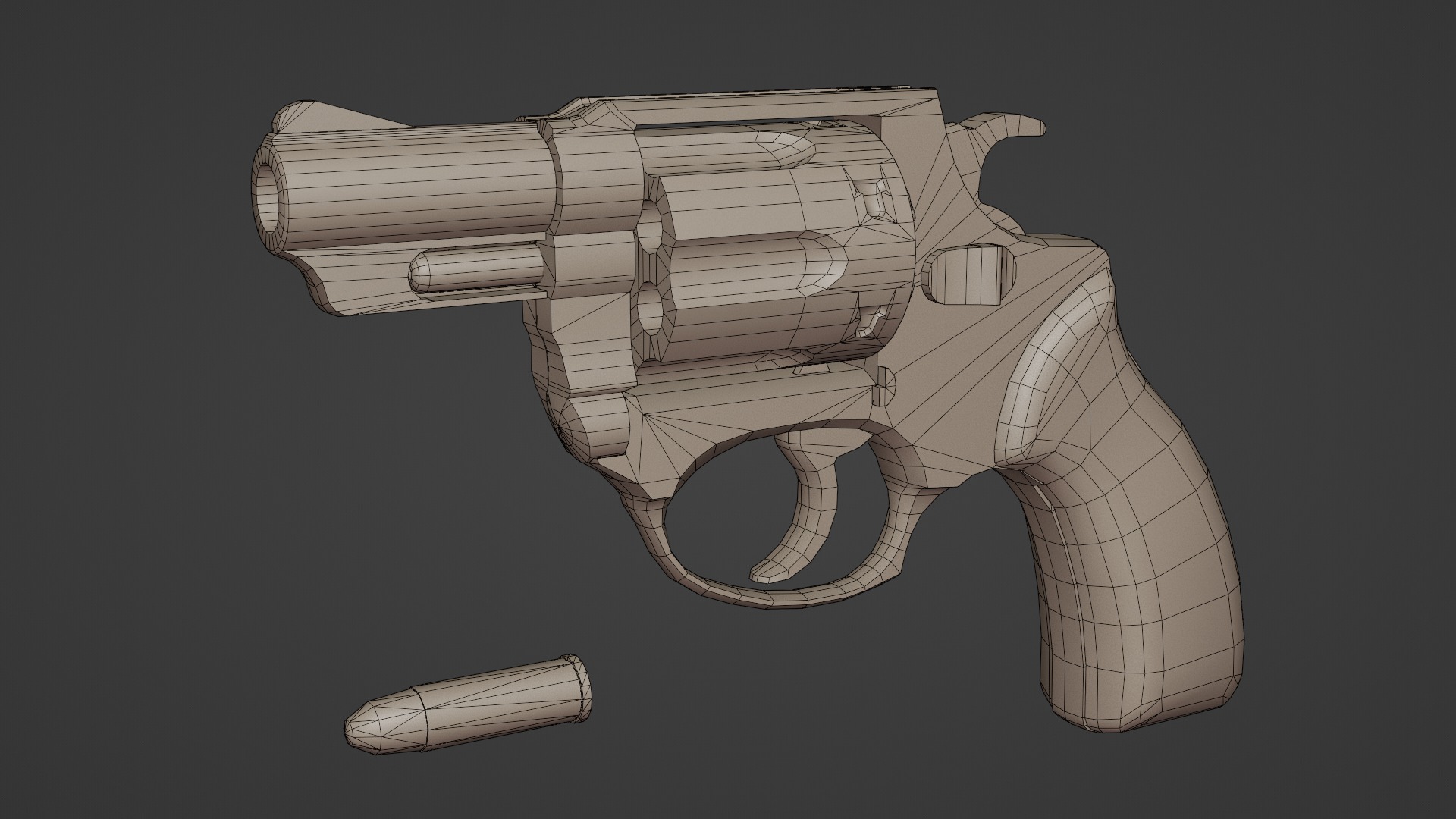 Snub nosed Revolver 3D model_5
