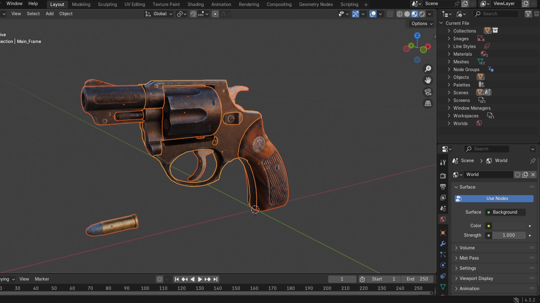 Snub nosed Revolver 3D model_10