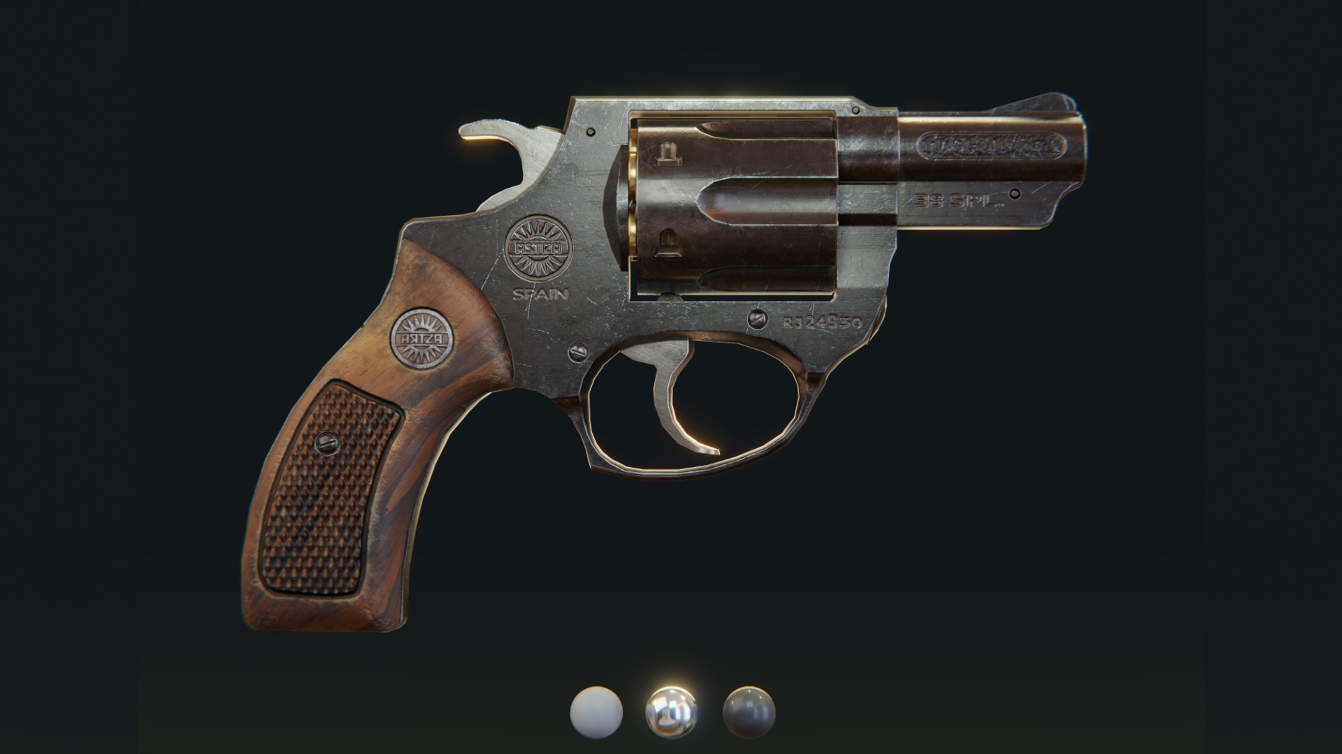 Snub nosed Revolver 3D model_2
