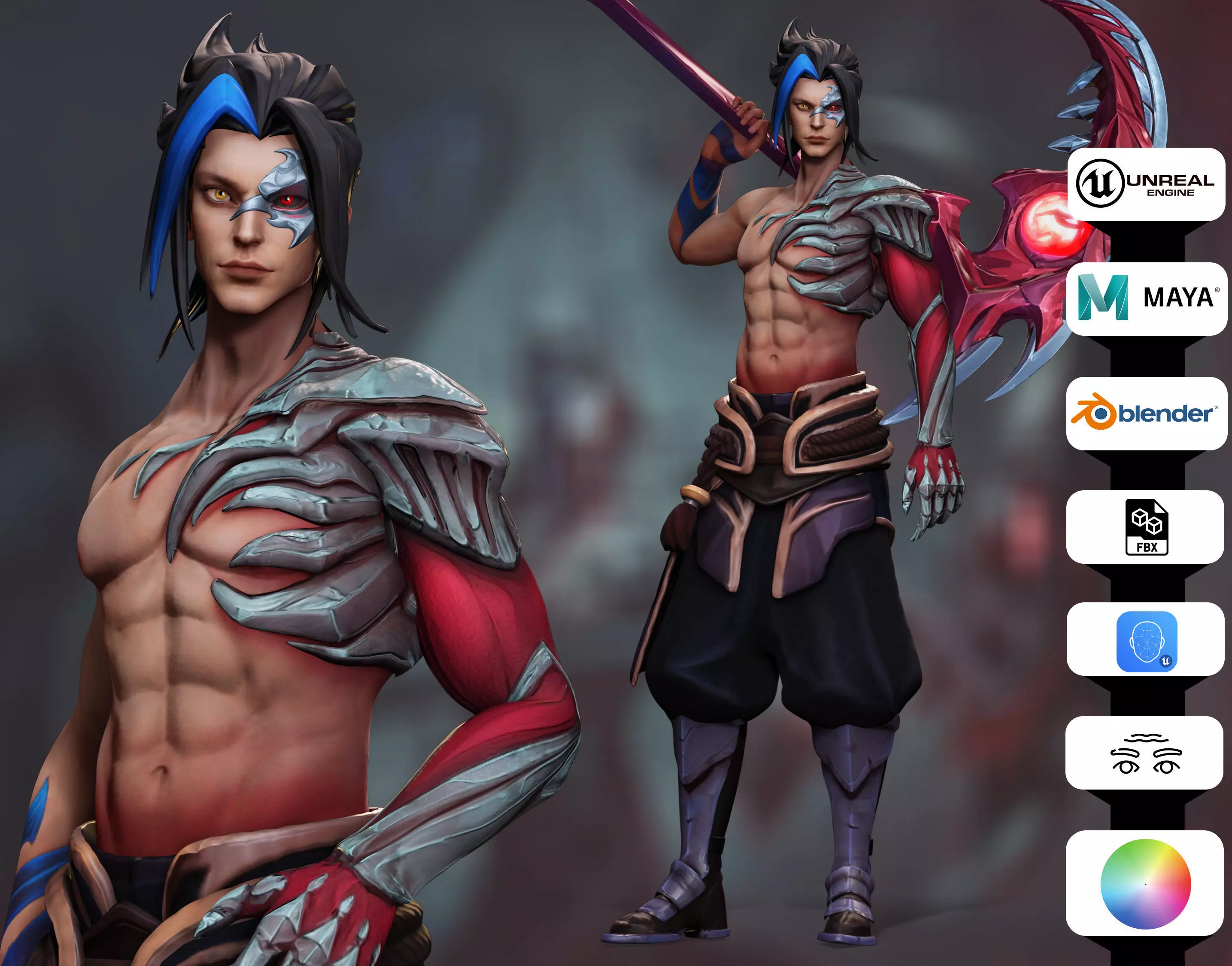 Kayn League of Legends Low-poly 3D model_0