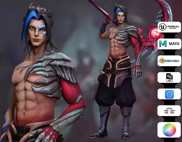 Kayn League of Legends Low-poly 3D model Kayn League of Legends Low-poly 3D model