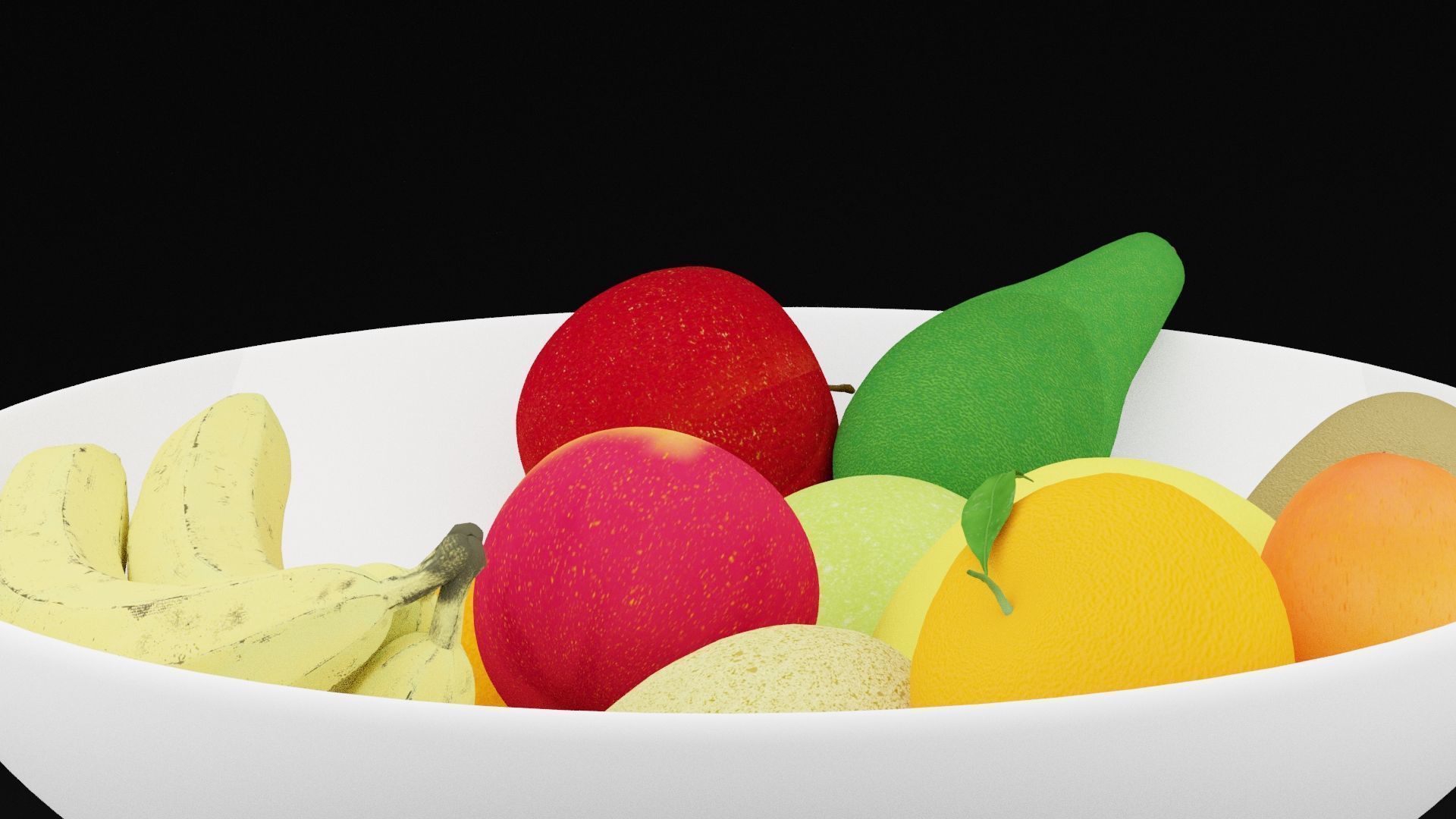 Random Fruit Bowl Low-poly 3D model_1