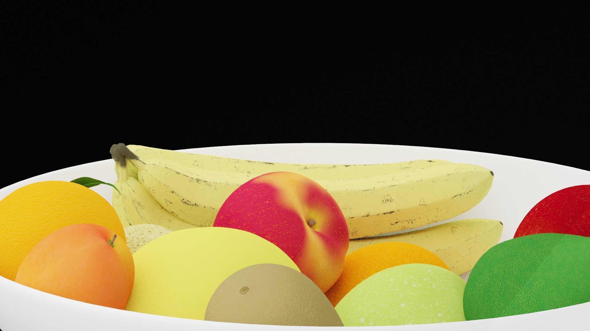 Random Fruit Bowl Low-poly 3D model_4