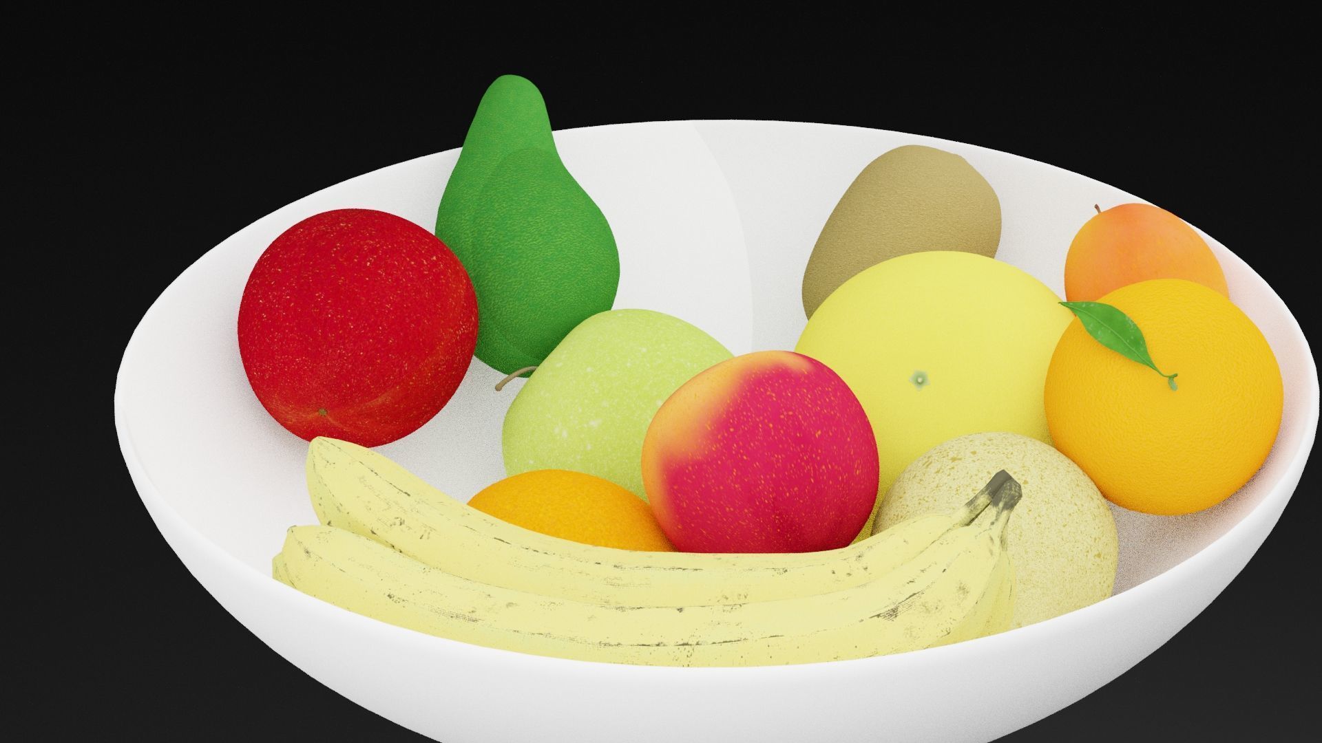 Random Fruit Bowl Low-poly 3D model_3