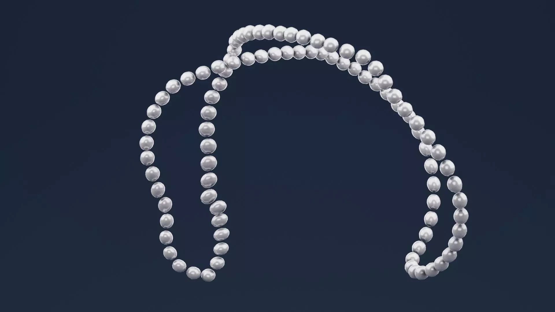 Pearls Necklace Low-poly 3D model