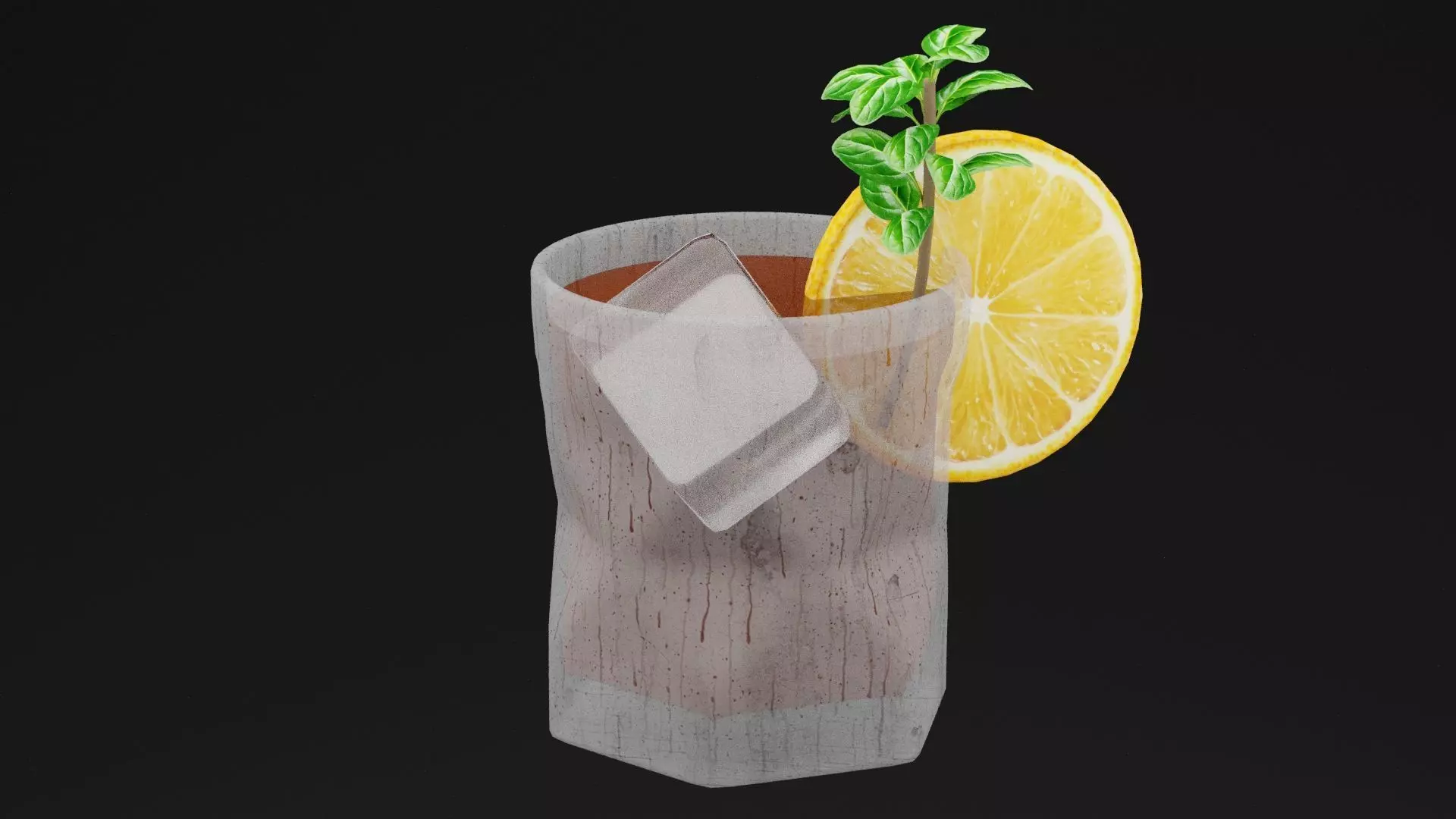 Orange Glow Drink Low-poly 3D model