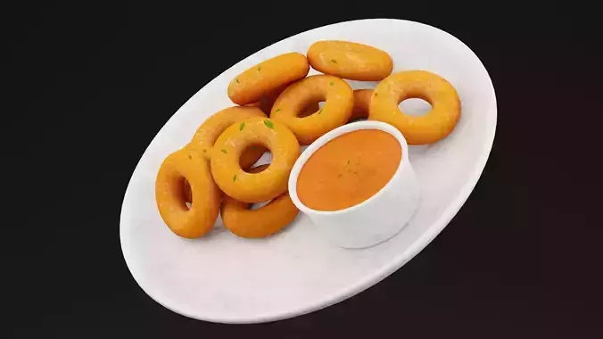 Onion Rings Platter Free low-poly 3D model