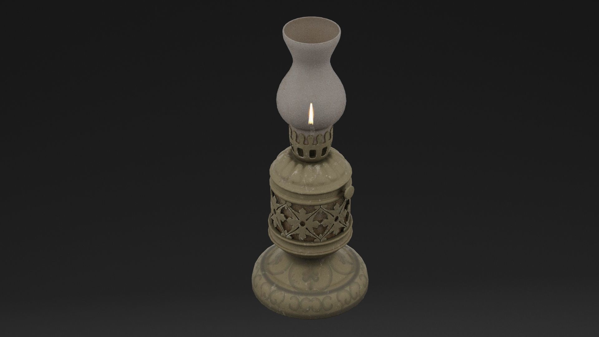Classic Oil Lamp 3D model_4
