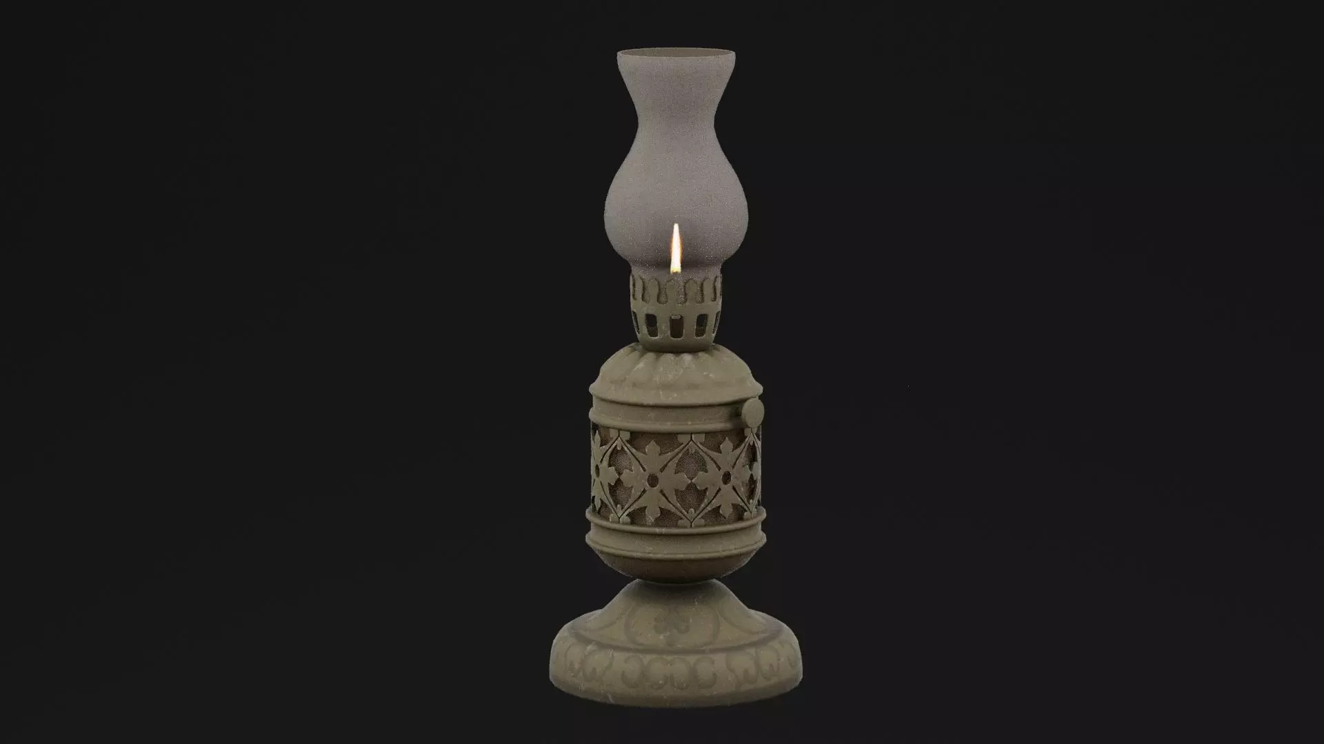 Classic Oil Lamp 3D model_0