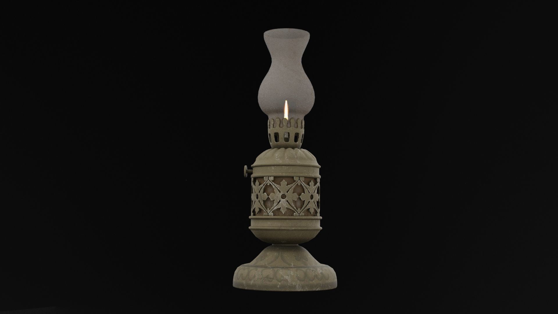 Classic Oil Lamp 3D model_5