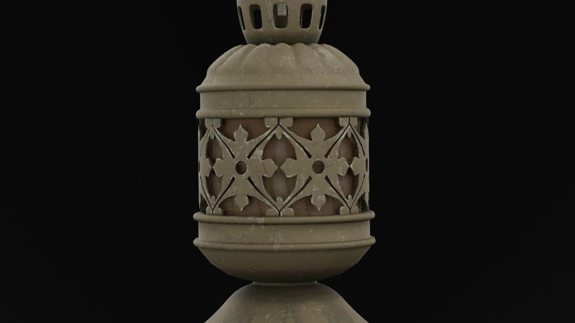 Classic Oil Lamp 3D model_2