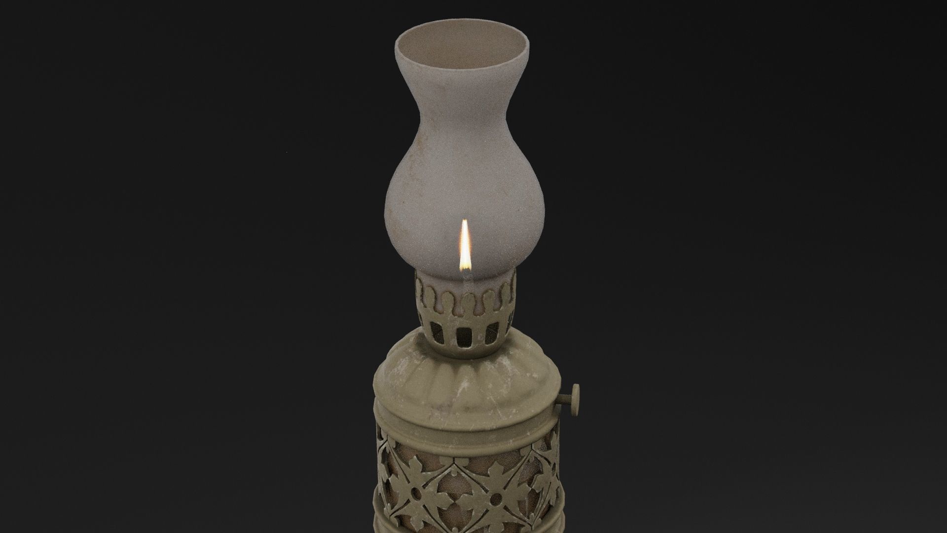 Classic Oil Lamp 3D model_3