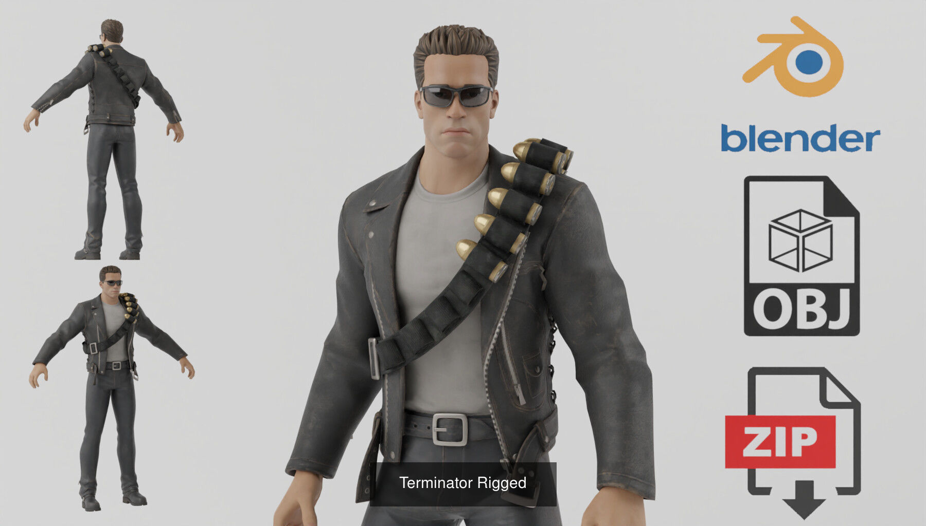Terminator Characters T-800 Sarah Connor 3D Model Collection_2
