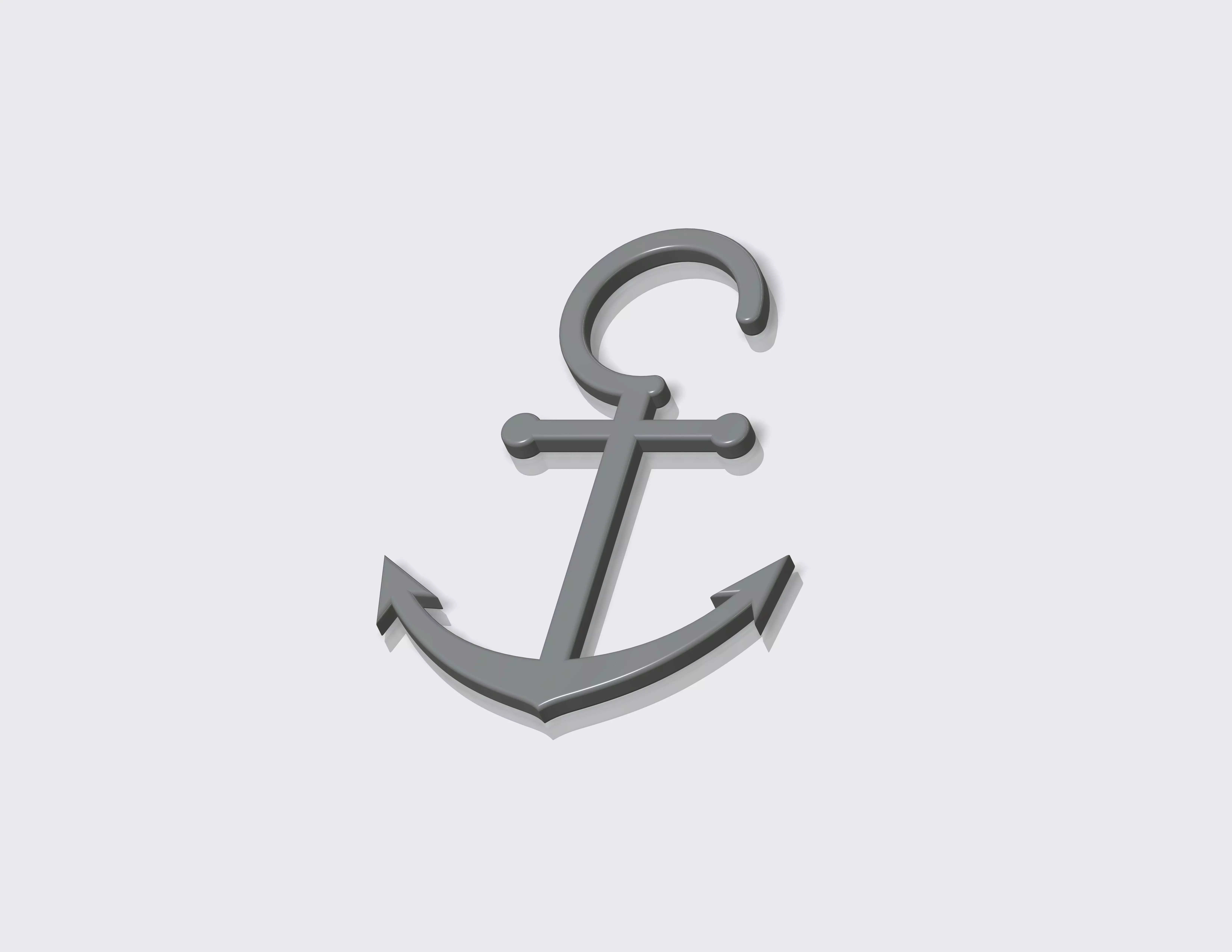 Anchor shower curtain hooks 3D print model