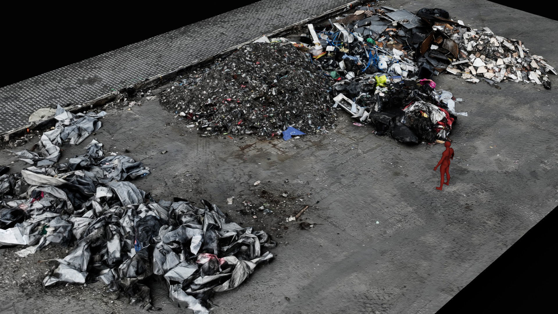 debris trash piles destroyed building ruins pt3 scan Low-poly 3D model_2