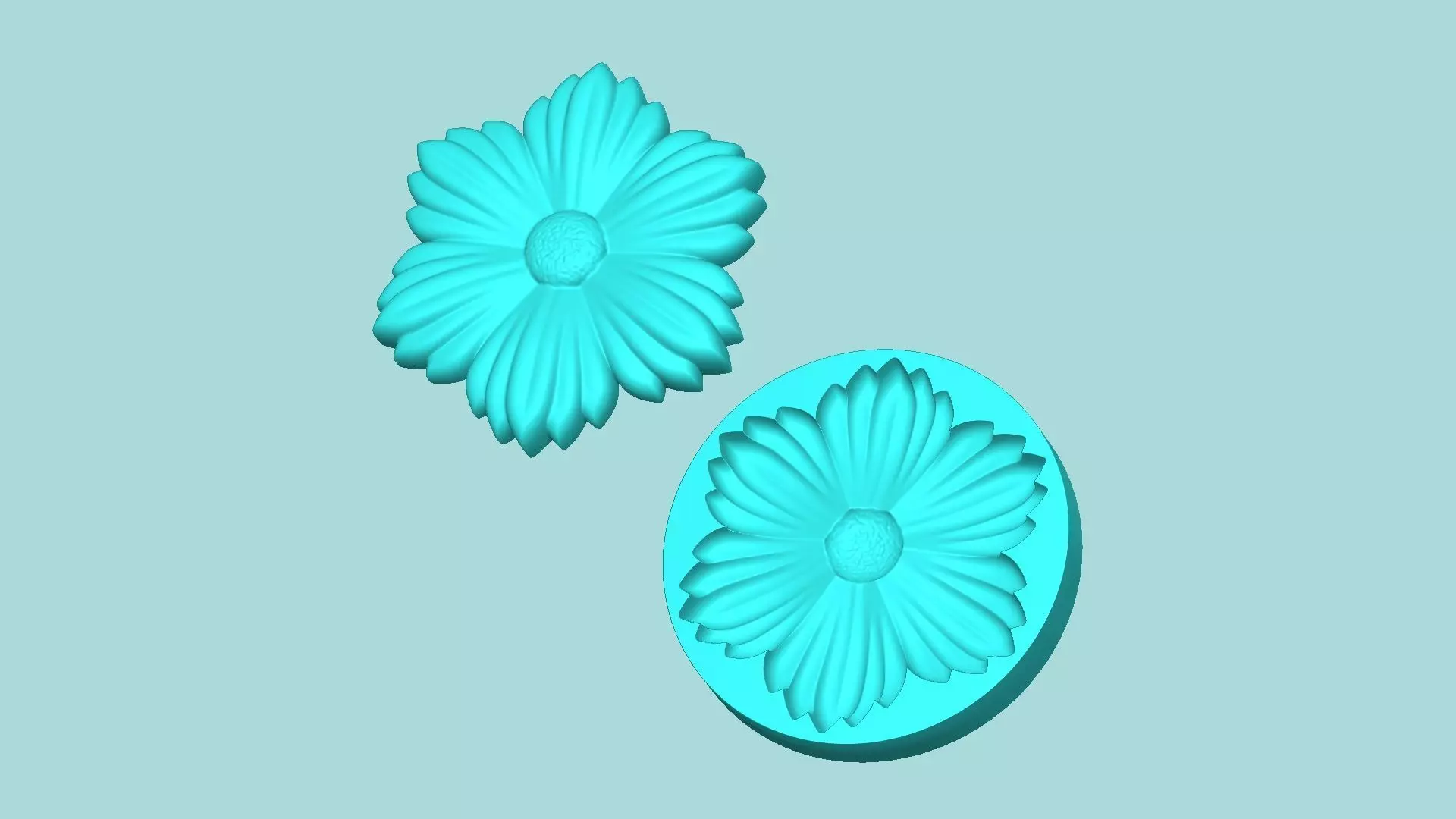 Margarita Flower 08 - Mold Silicon Maker - Template 3D print model_0