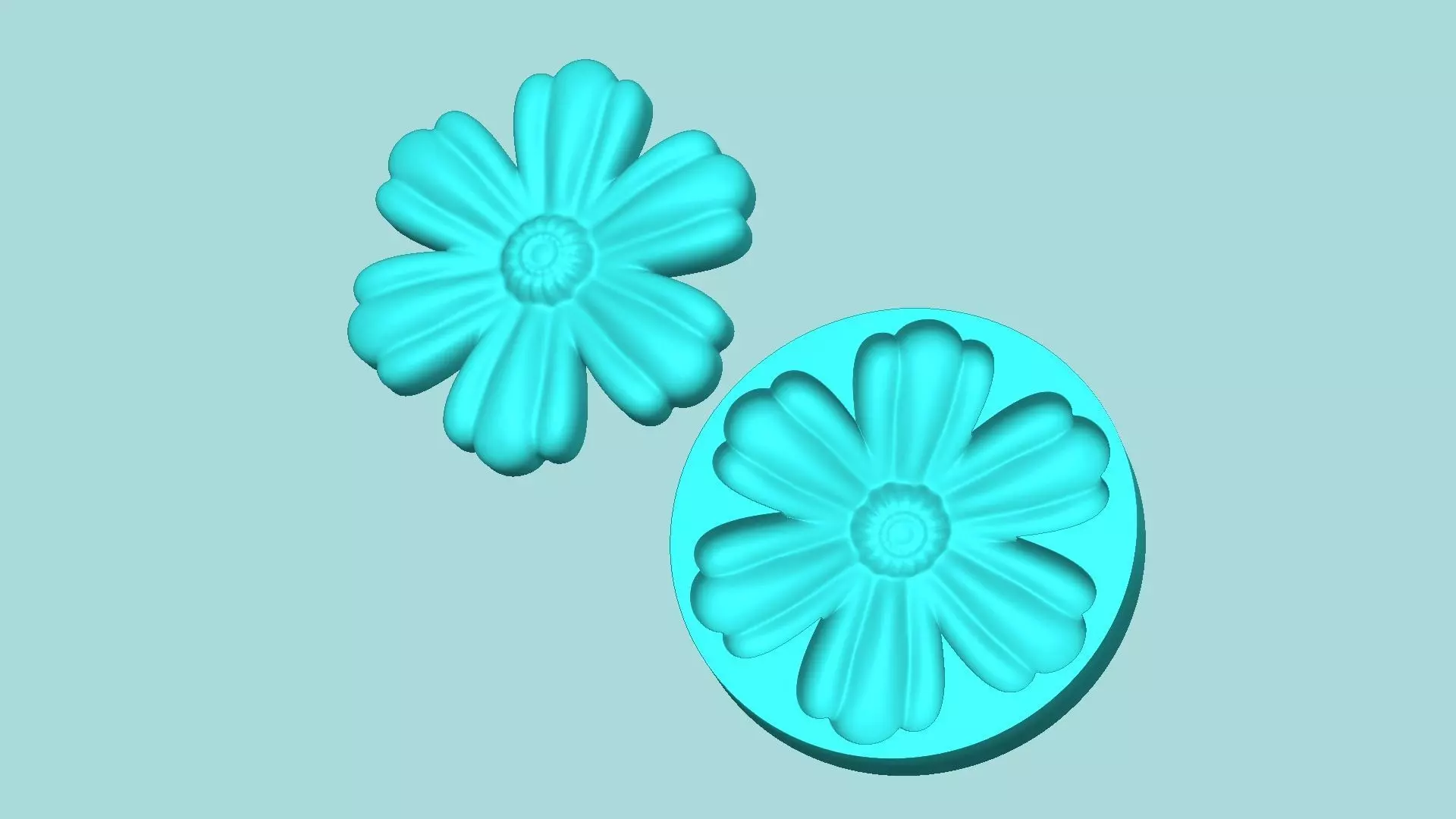 Margarita Flower 01 - Mold Silicon Maker - Template 3D print model_0