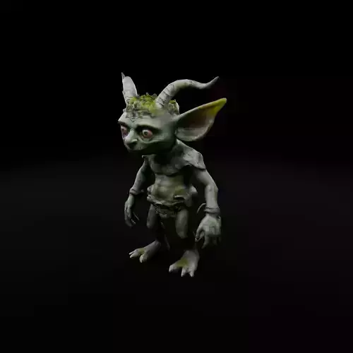 Moss Goblin - Rig-Ready 3D Character for Games  Animation Low-poly 3D model