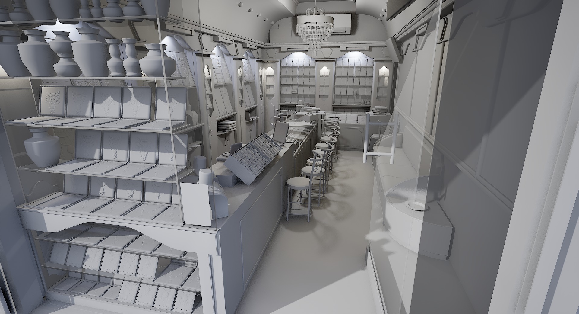 Jewellery shop 3D Model By zambeelstudios Low-poly 3D model_11