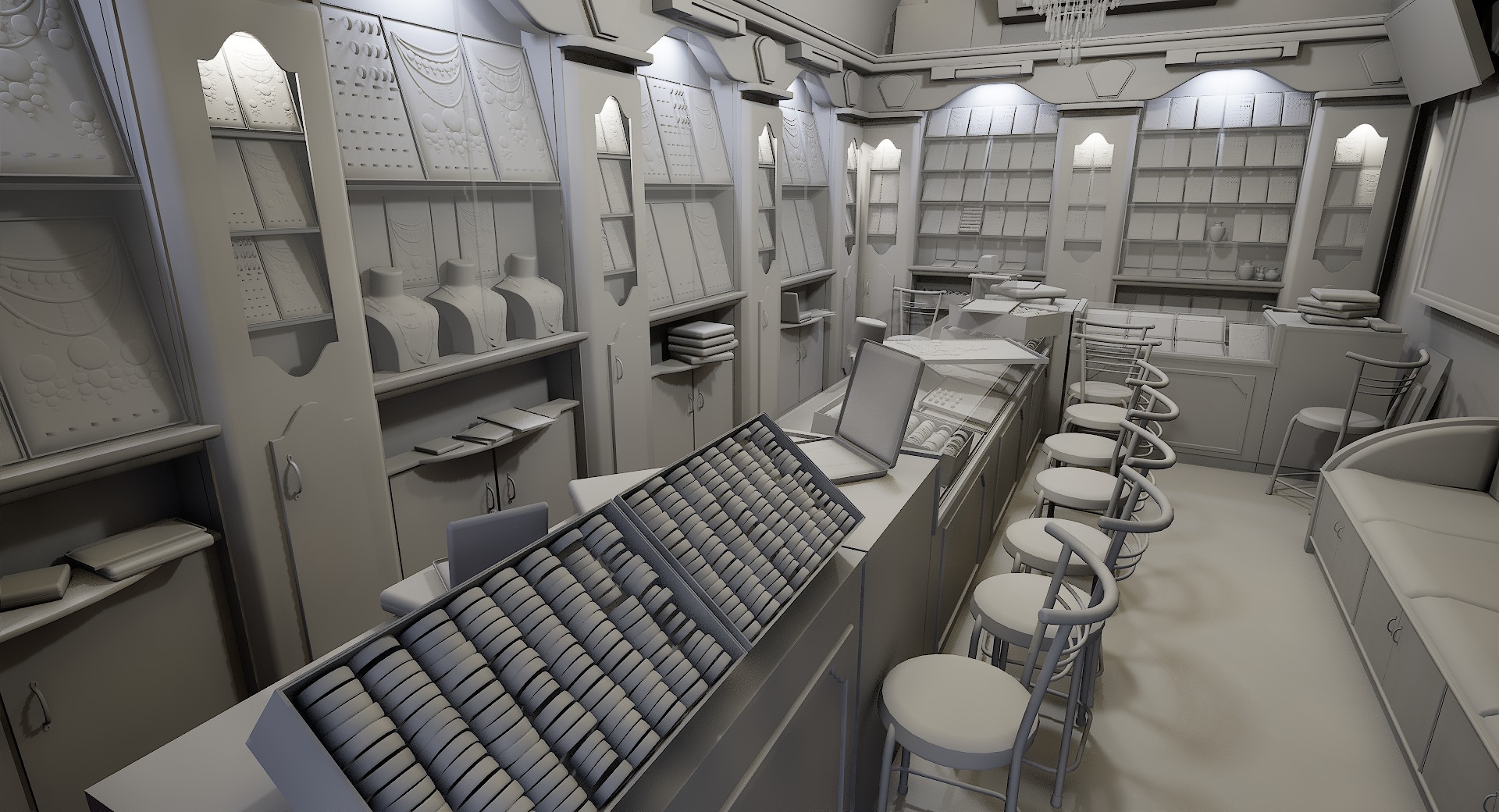 Jewellery shop 3D Model By zambeelstudios Low-poly 3D model_12