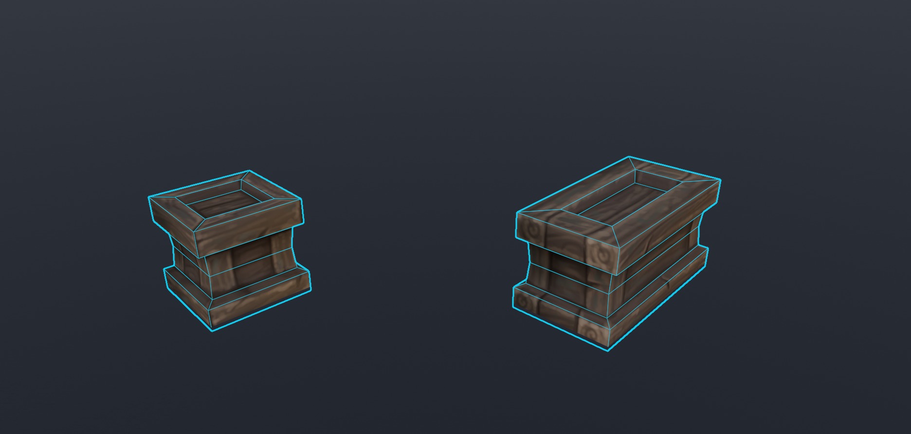 Hand Painted crates and barrels Low-poly 3D model_9