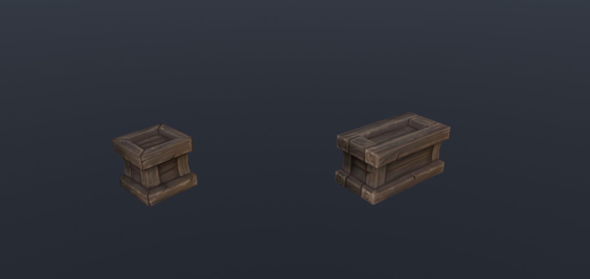 Hand Painted crates and barrels Low-poly 3D model_4
