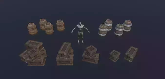 Hand Painted crates and barrels