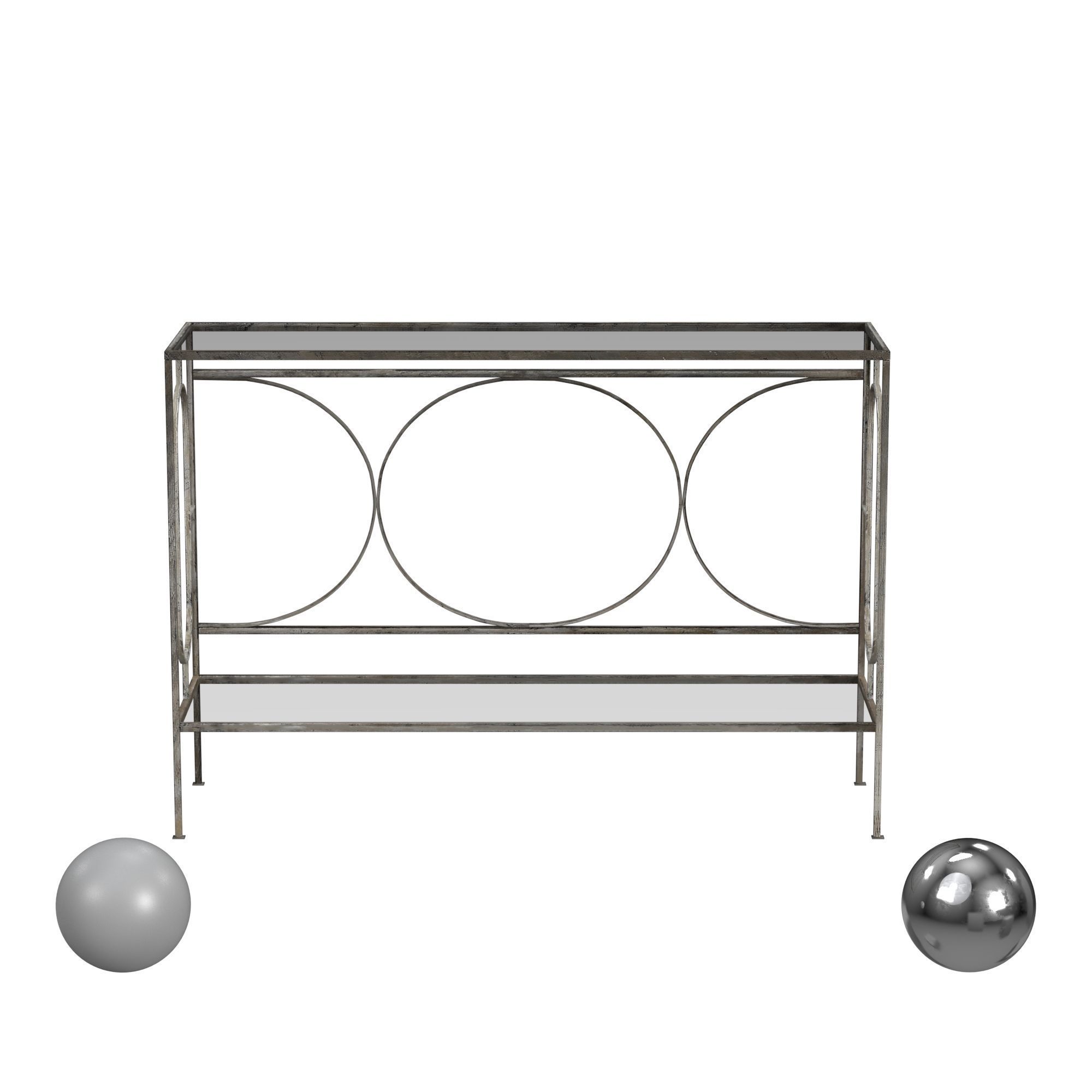 Uttermost Luano Silver Console Table Low-poly 3D model_1