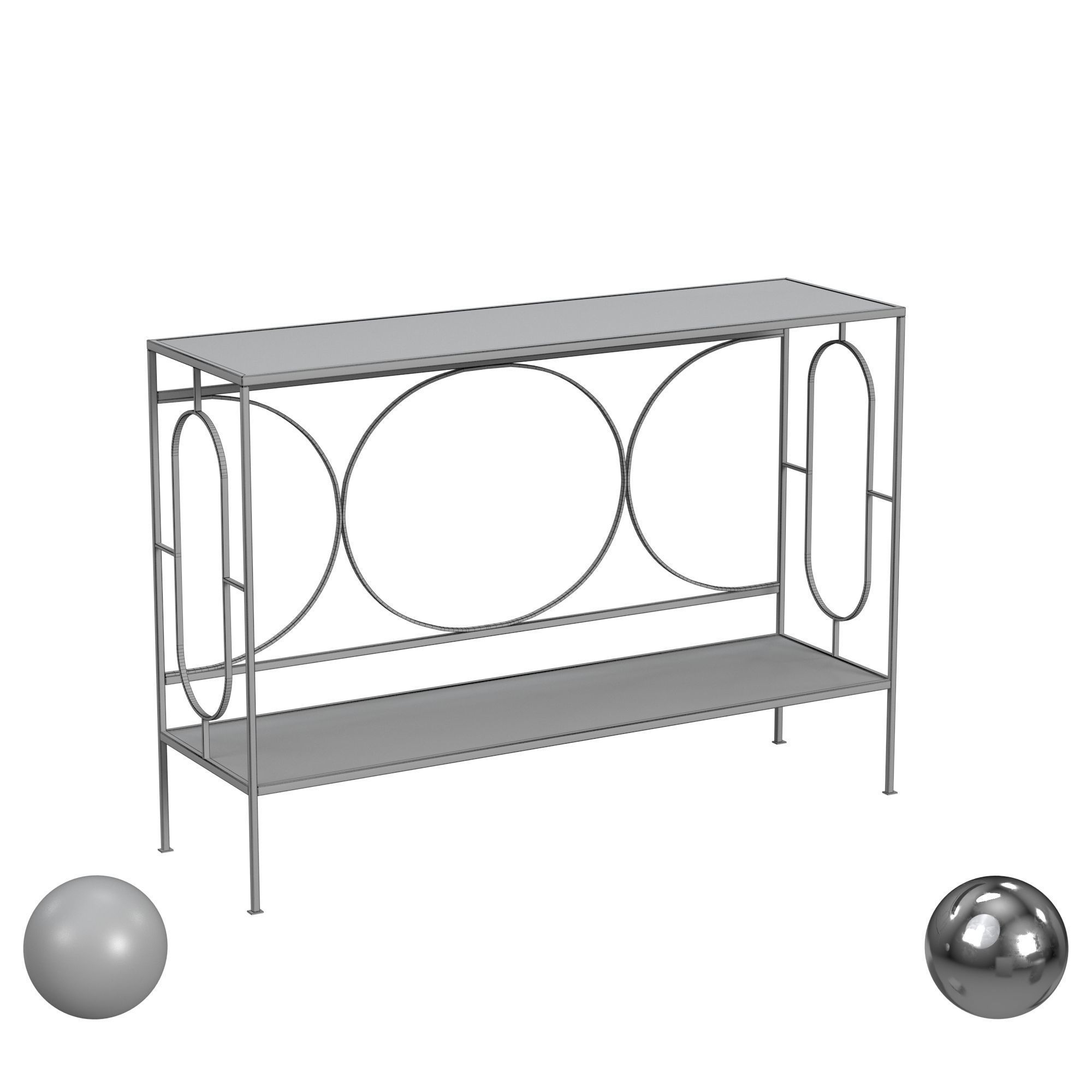 Uttermost Luano Silver Console Table Low-poly 3D model_3