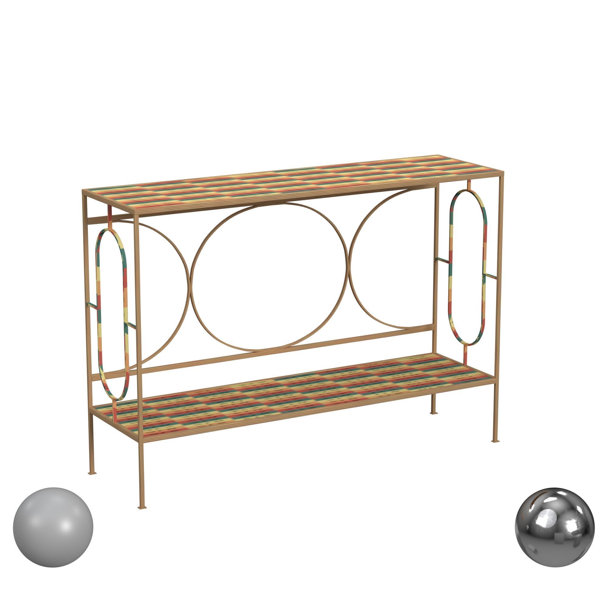 Uttermost Luano Silver Console Table Low-poly 3D model_2