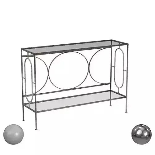 Uttermost Luano Silver Console Table Low-poly 3D model Uttermost Luano Silver Console Table Low-poly 3D model