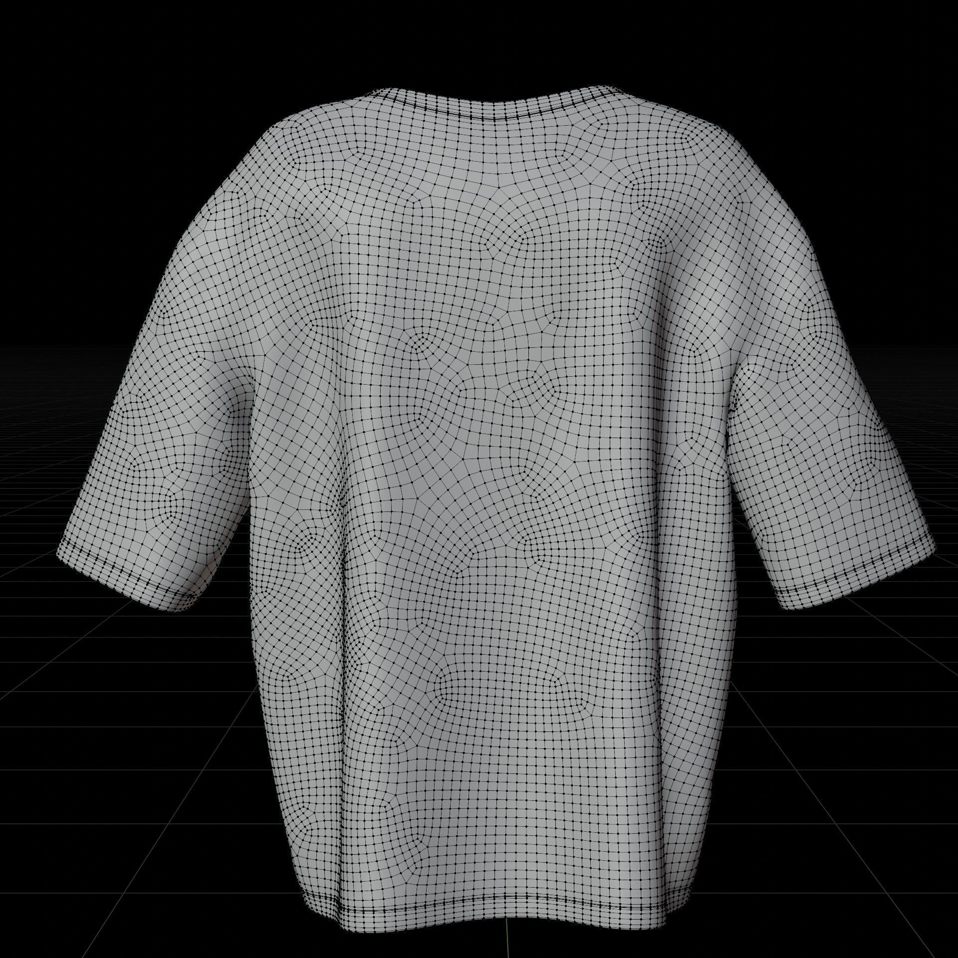 Men Stripes Short Sleeve T Shirt Grunge Harajuku Oversized Tee Low-poly 3D model_21