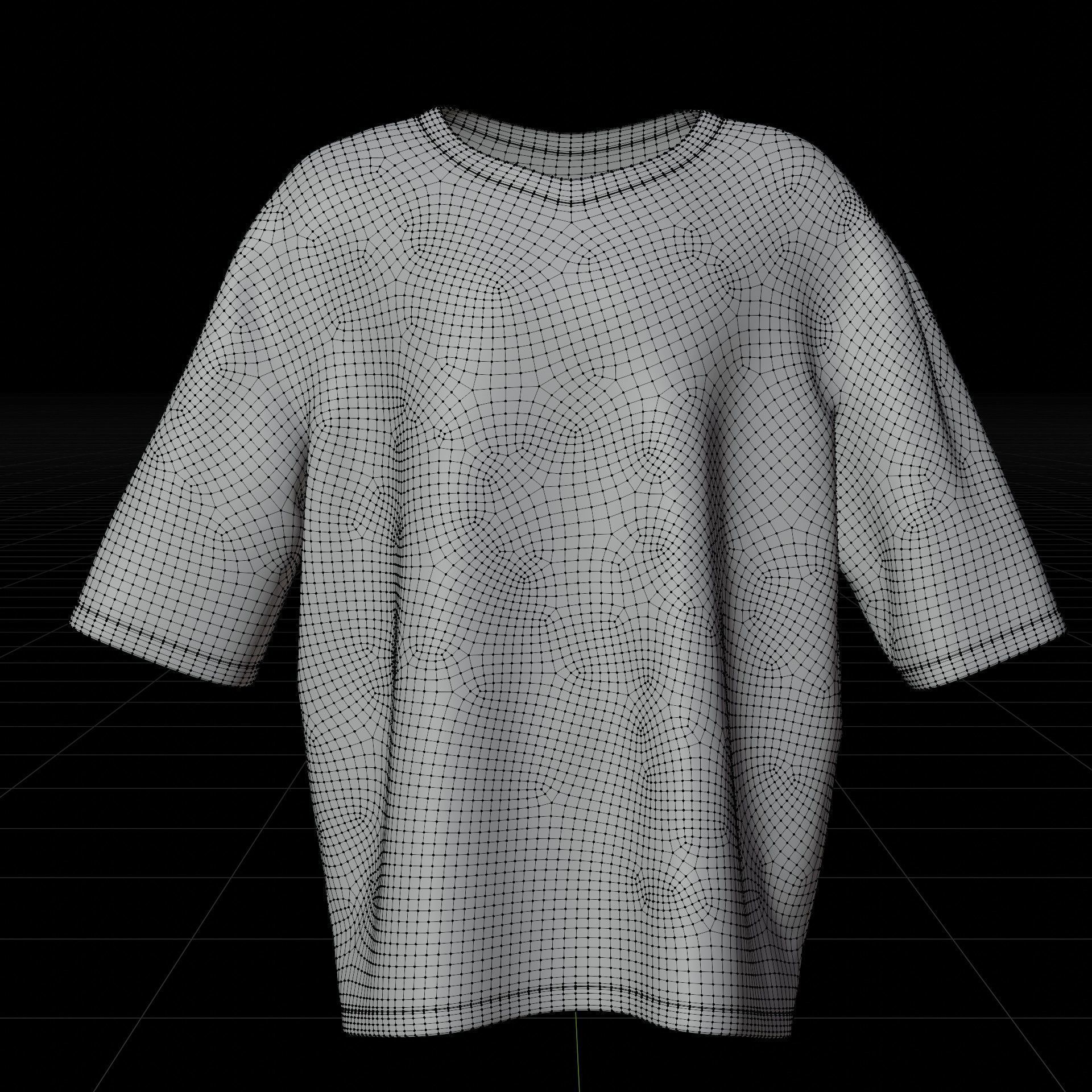 Men Stripes Short Sleeve T Shirt Grunge Harajuku Oversized Tee Low-poly 3D model_20