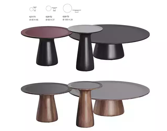 Foster 620 Side Tables 3D model