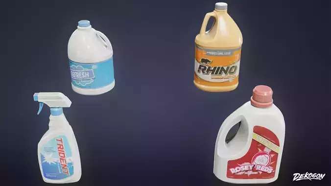 LAUNDROMAT - Household Bottles 01 - LOW POLY AND NANITE