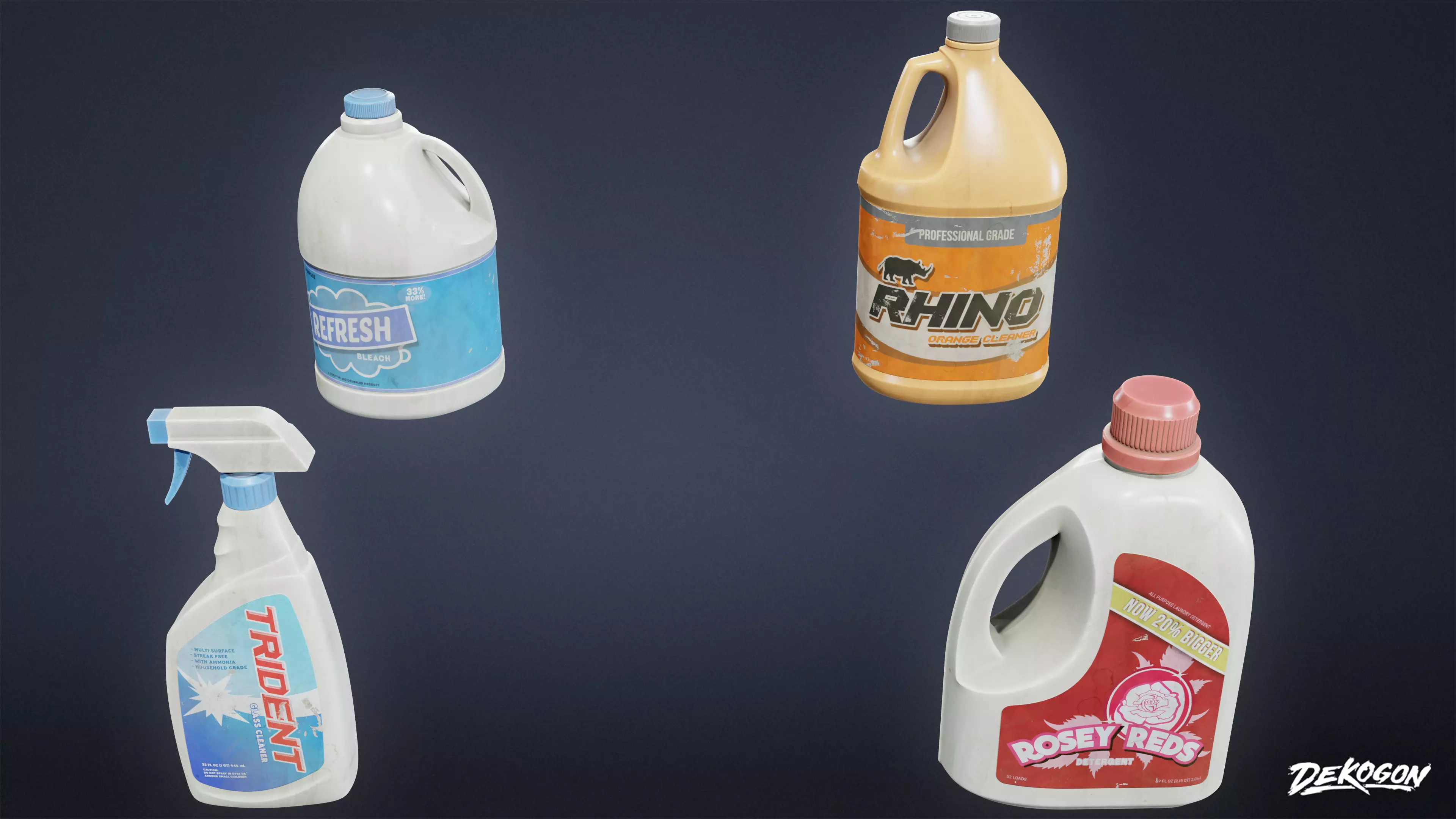 LAUNDROMAT - Household Bottles 01 - LOW POLY AND NANITE Low-poly 3D model_0