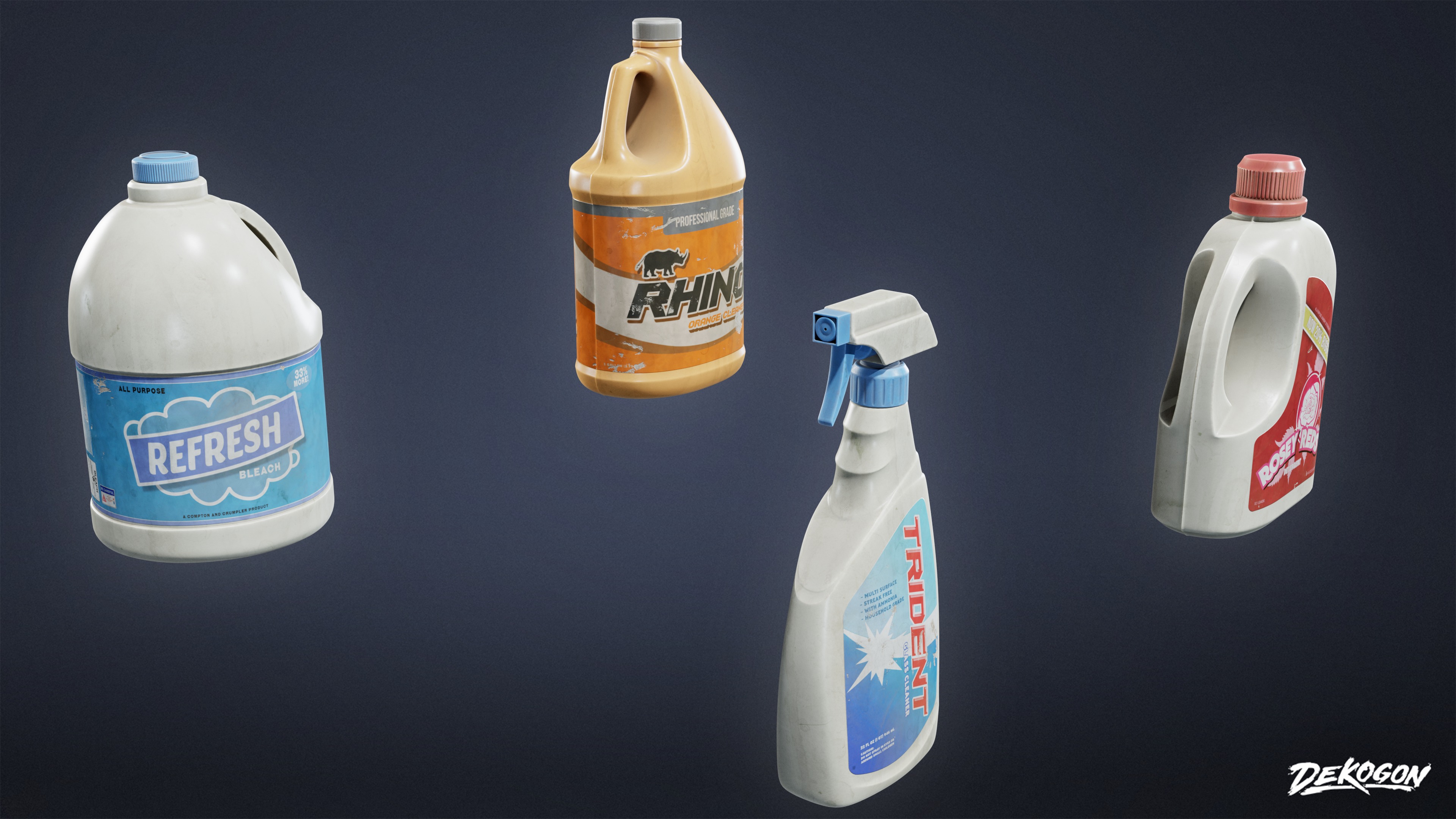 LAUNDROMAT - Household Bottles 01 - LOW POLY AND NANITE Low-poly 3D model_1
