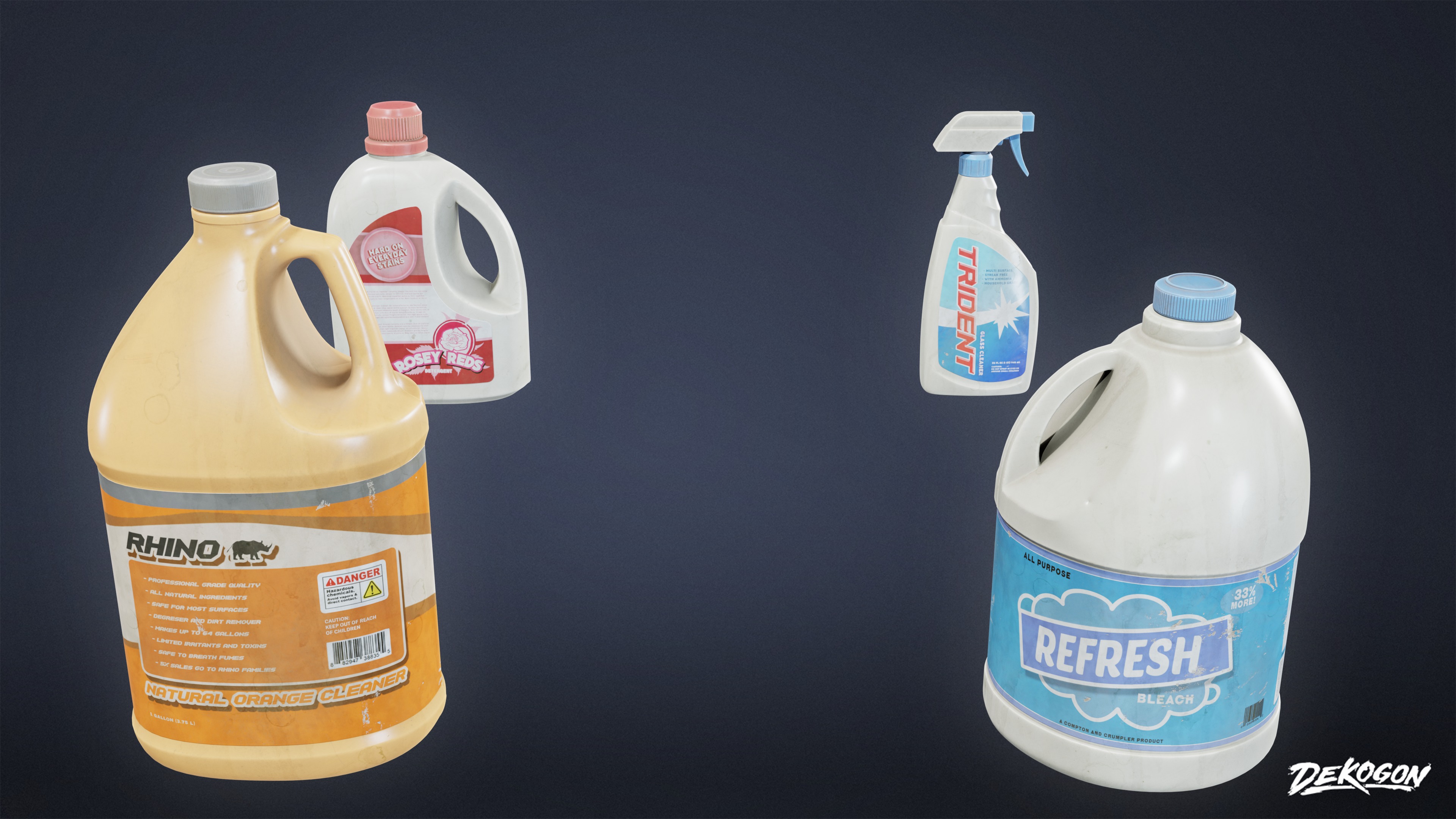 LAUNDROMAT - Household Bottles 01 - LOW POLY AND NANITE Low-poly 3D model_2