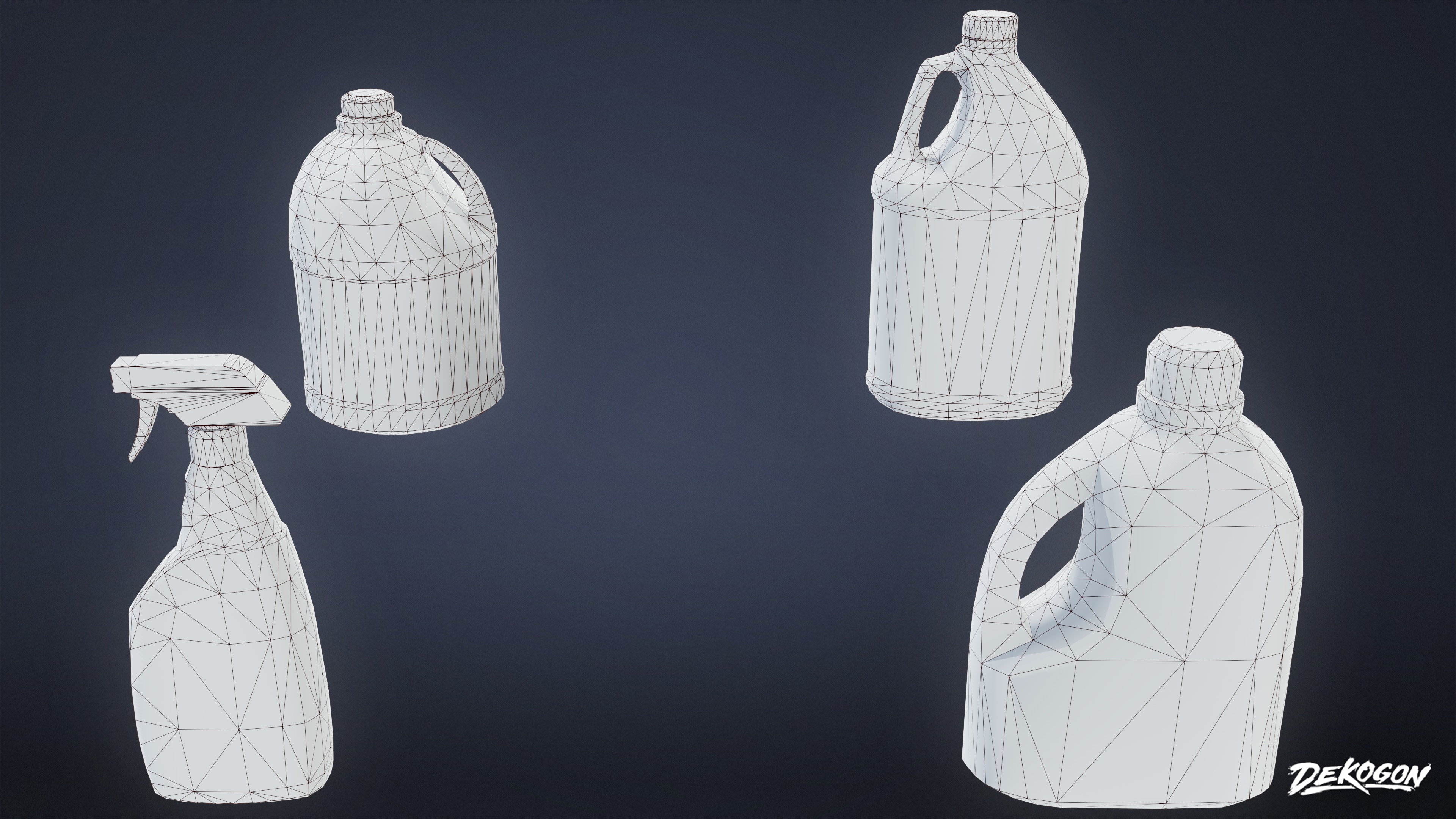 LAUNDROMAT - Household Bottles 01 - LOW POLY AND NANITE Low-poly 3D model_9