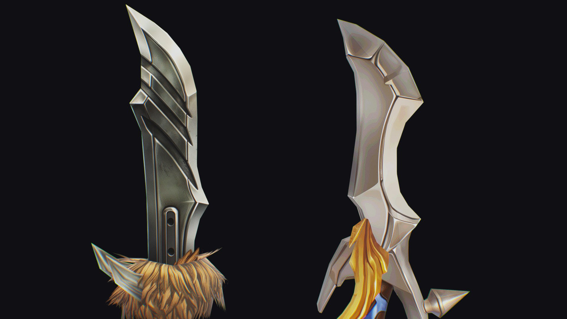 Dagger Edged Weapon Cartoon Medieval Melee Knife Iron Blade Low-poly 3D model_13