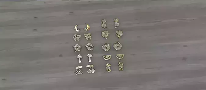 Aretes -Topitos para dama paquete de 10 -v- 3D print model